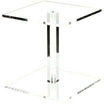 Plymor Clear Acrylic Square Barbell Pedestal Display Riser, 6.5" H x 6" W x 6" D (1/4" thick)