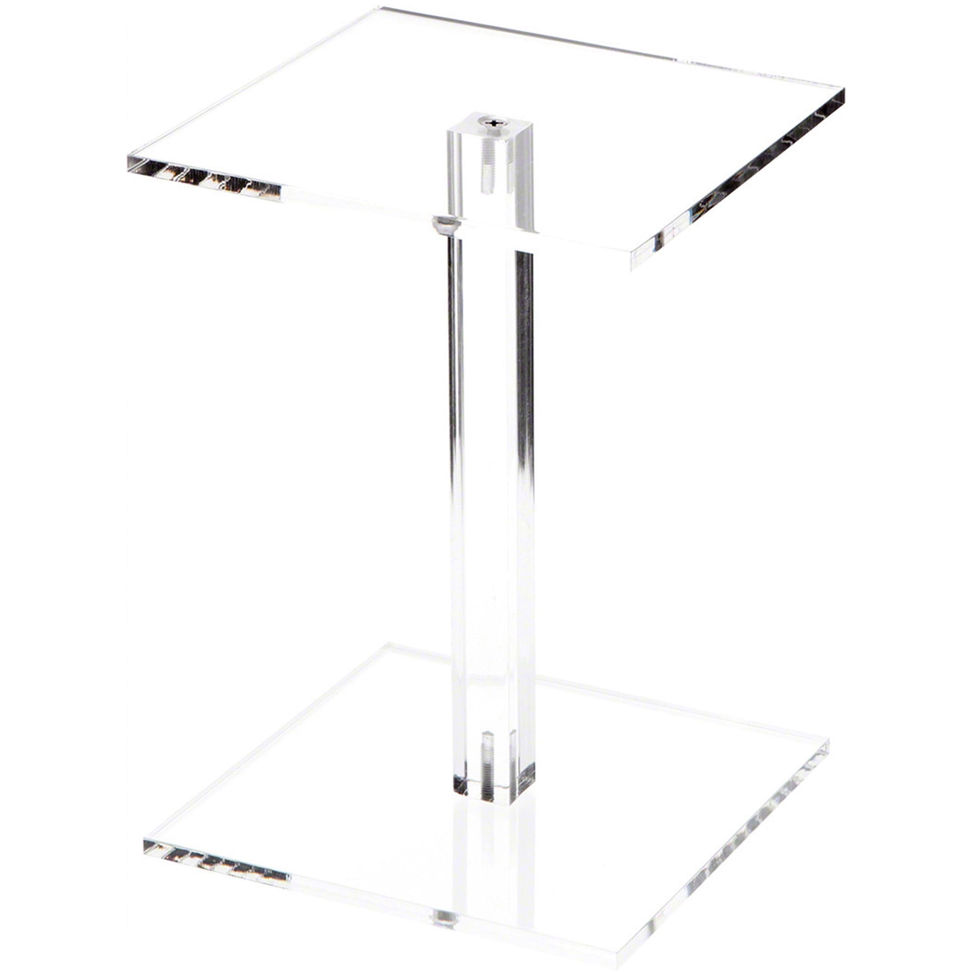 Plymor Clear Acrylic Square Barbell Pedestal Display Riser, 8.5