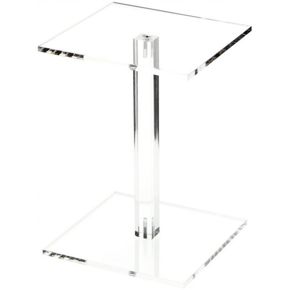Plymor Clear Acrylic Square Barbell Pedestal Display Riser, 8.5" H x 6" W x 6" D (1/4" thick)