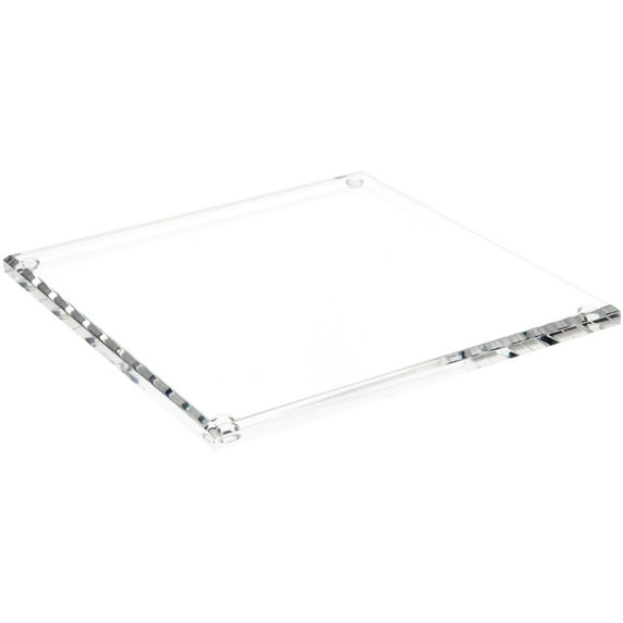 Plymor Clear Acrylic Square Beveled Display Base, 10" W x 10" D x 0.5" H, Pack of 2
