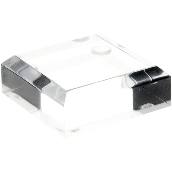 Plymor Clear Acrylic Square Beveled Display Base, 2" W x 2" D x 0.75" H, Pack of 12