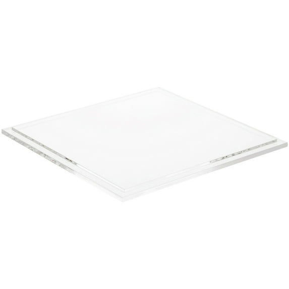 Plymor Clear Acrylic Square Display Base, 9.625" W x 9.625" D x 0.3125" H, Pack of 2