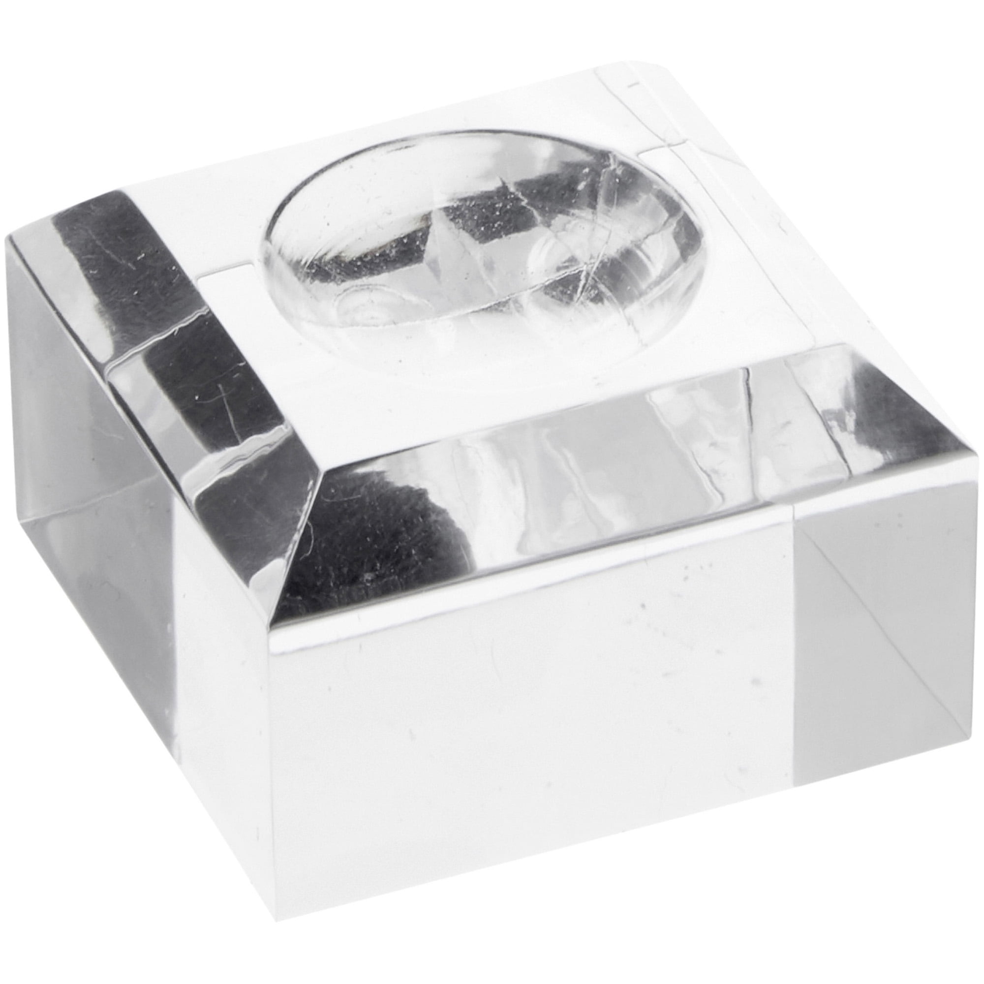 Square Display Base Plymor Clear Acrylic Square Display Base with Indented Circle to Hold ...