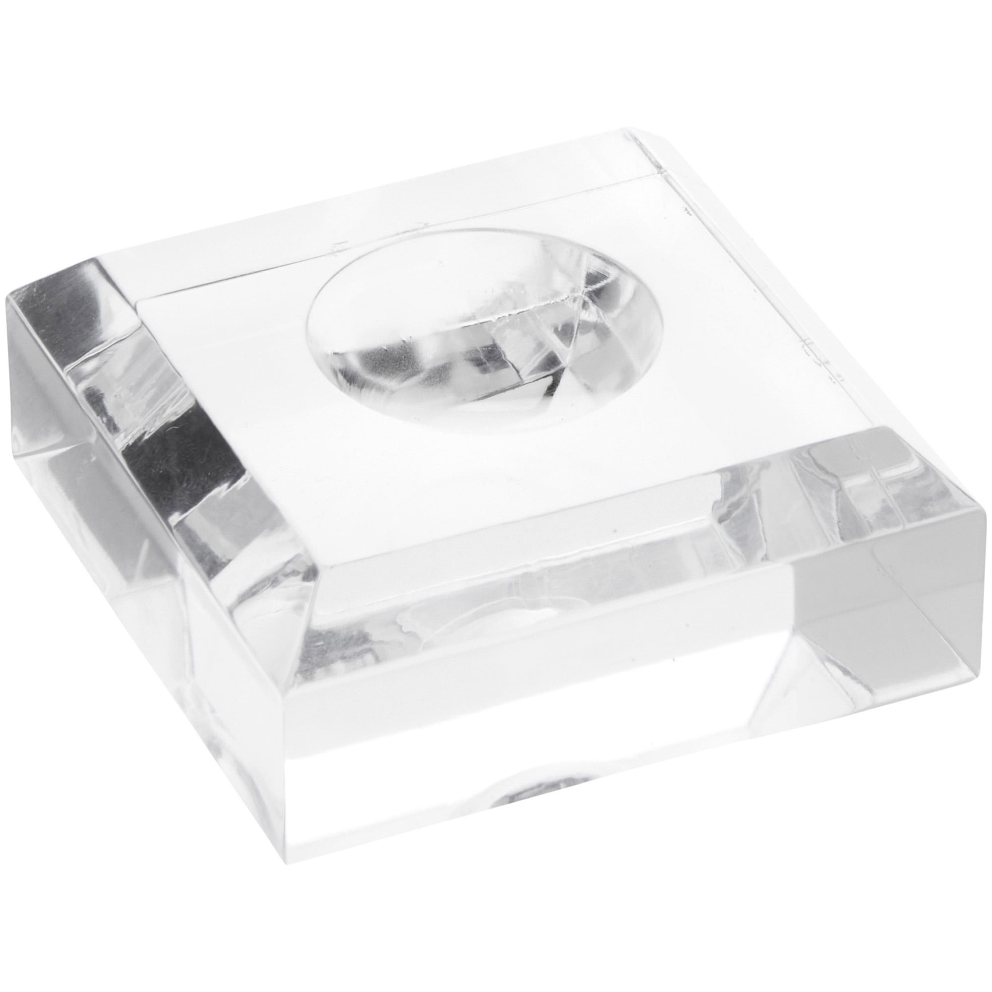 Square Display Base Plymor Clear Acrylic Square Display Base with Indented Circle to Hold ...