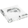 thumbnail image 1 of Plymor Clear Acrylic Square Display Base with Indented Circle to Hold Egg, Marble, Ball or Sphere, 3.5" W x 3.5" D x 0.75" H (2.5" Circle), Pack of 6, 1 of 2