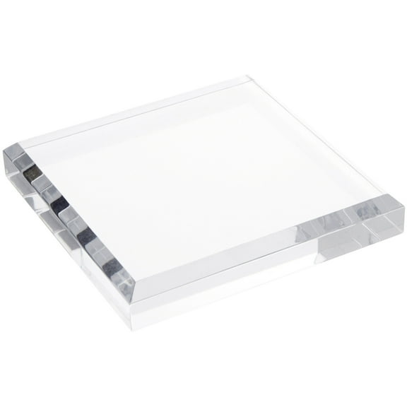 Plymor Clear Acrylic Square Display Base with Ogee Edge, 4.5" W x 4.5" D x 0.75" H