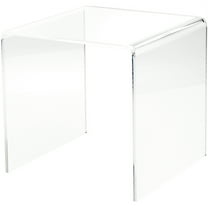 Plymor Clear Acrylic Square Display Riser, 9" H x 9" W x 9" D (1/4" thick)