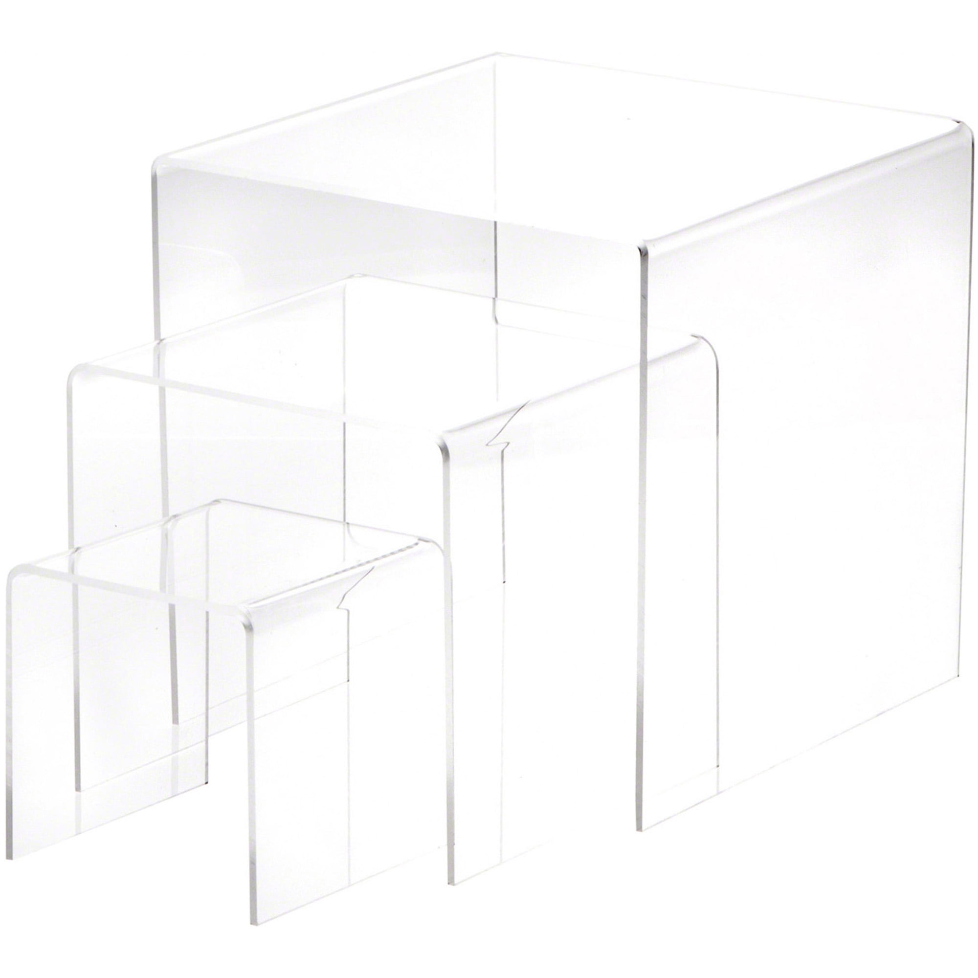 Plymor Clear Acrylic Square Display Risers, 4