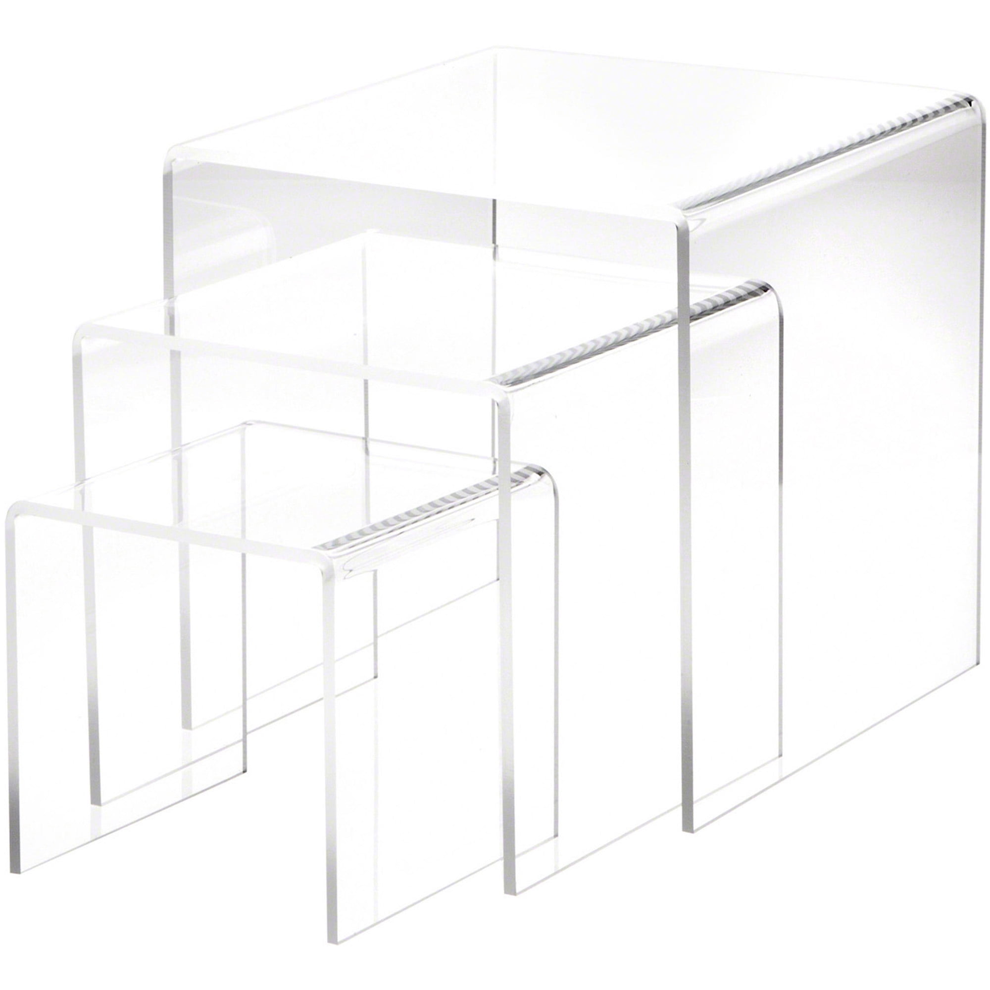 Plymor Clear Acrylic Square Display Risers, 6