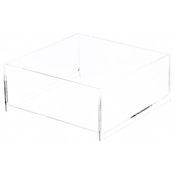 Plymor Clear Acrylic Square Open Top Merchandise Display Tray, 10" W x 10" D x 4" H