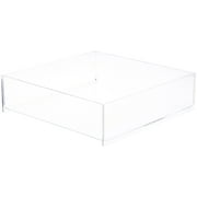 Plymor Clear Acrylic Square Open Top Merchandise Display Tray, 14" W x 14" D x 4" H