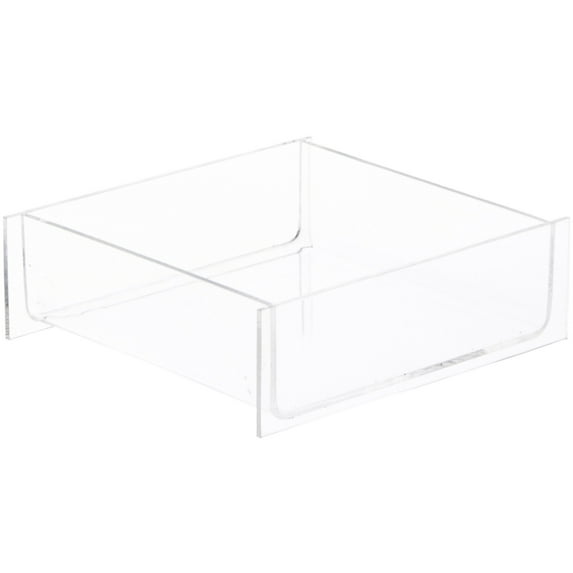 Plymor Clear Acrylic Square Open Top Merchandise Display Tray, 6" W x 6" D x 2" H (6 Pack)