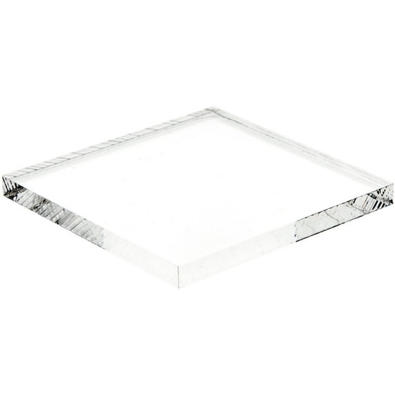 Plymor Clear Acrylic Square Standard-Edge Display Base, 2.5" W x 2.5" D x 0.25" H, Pack of 3