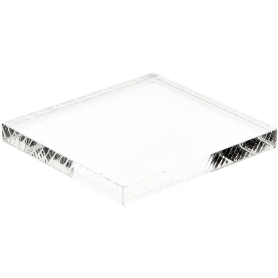 Plymor Clear Acrylic Square Standard-Edge Display Base, 2" W x 2" D x 0.25" H, Pack of 24