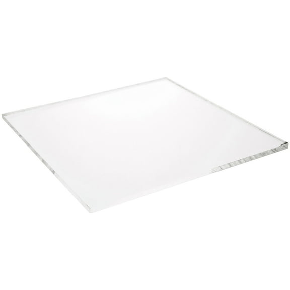 Plymor Clear Acrylic Square Standard-Edge Display Base, 8" W x 8" D x 0.25" H