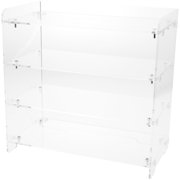 Plymor Clear Acrylic Straight Front 4-Shelf Display Unit, 18 H x 18.5 W x 9.75 D