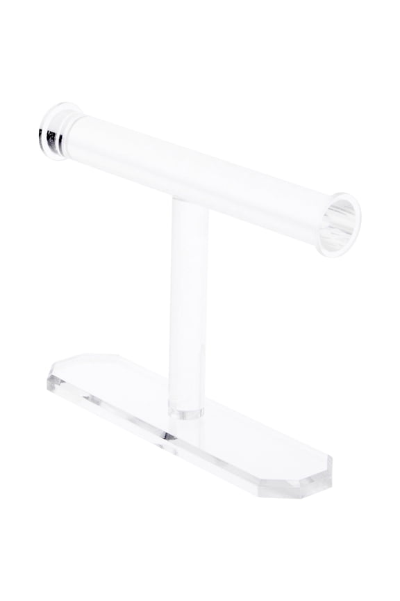 Clear Acrylic T-Bar Bracelet Display Stand, 6.25" H x 8" W x 2" D (3 Pack)