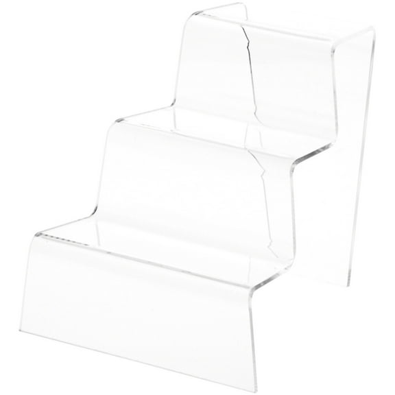 Plymor Clear Acrylic Tapered Display Stairs, 6.5" H x 6" W x 7" D
