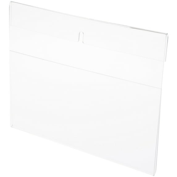 Plymor Clear Acrylic Top-Fold Literature Sign Holder Frame (Wall Mount), 10" W x 8" H (2 Pack)