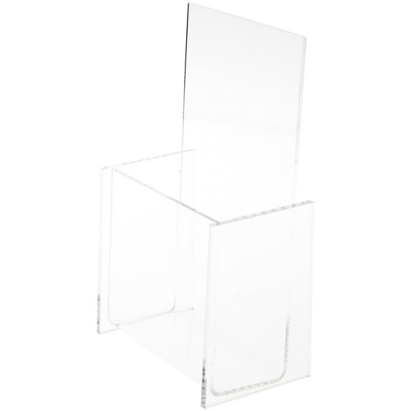 Plymor Clear Acrylic Tri-Fold Brochure Literature Holder (Countertop), Fits Documents Up to 4" Wide (2 Pack)