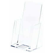 Plymor Clear Acrylic Tri-Fold Brochure Literature Holder (Countertop), Fits Documents Up to 4" Wide (6 Pack)