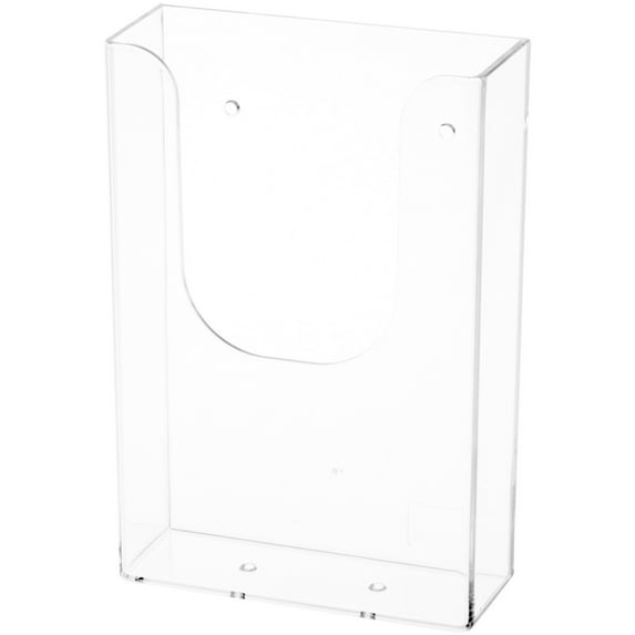 Plymor Clear Acrylic Tri-Fold Brochure Literature Holder (Wall Mount), Fits Documents Up to 4" Wide (24 Pack)
