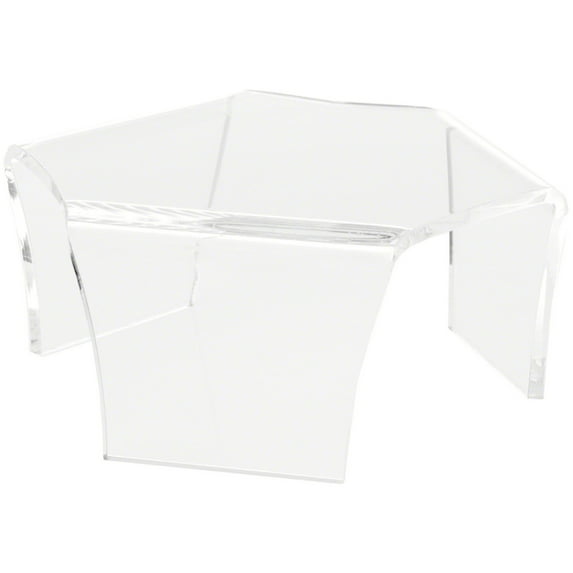 Plymor Clear Acrylic Tri-Leg (6 Sided) Display Riser, 2.5" H x 6" W x 5" D (2 Pack)