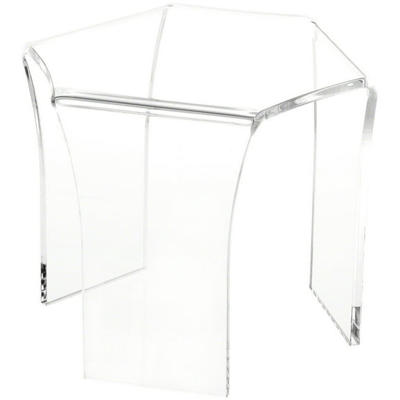 Plymor Clear Acrylic Tri-Leg (6 Sided) Display Riser, 4.75" H x 6" W x 5" D (2 Pack)