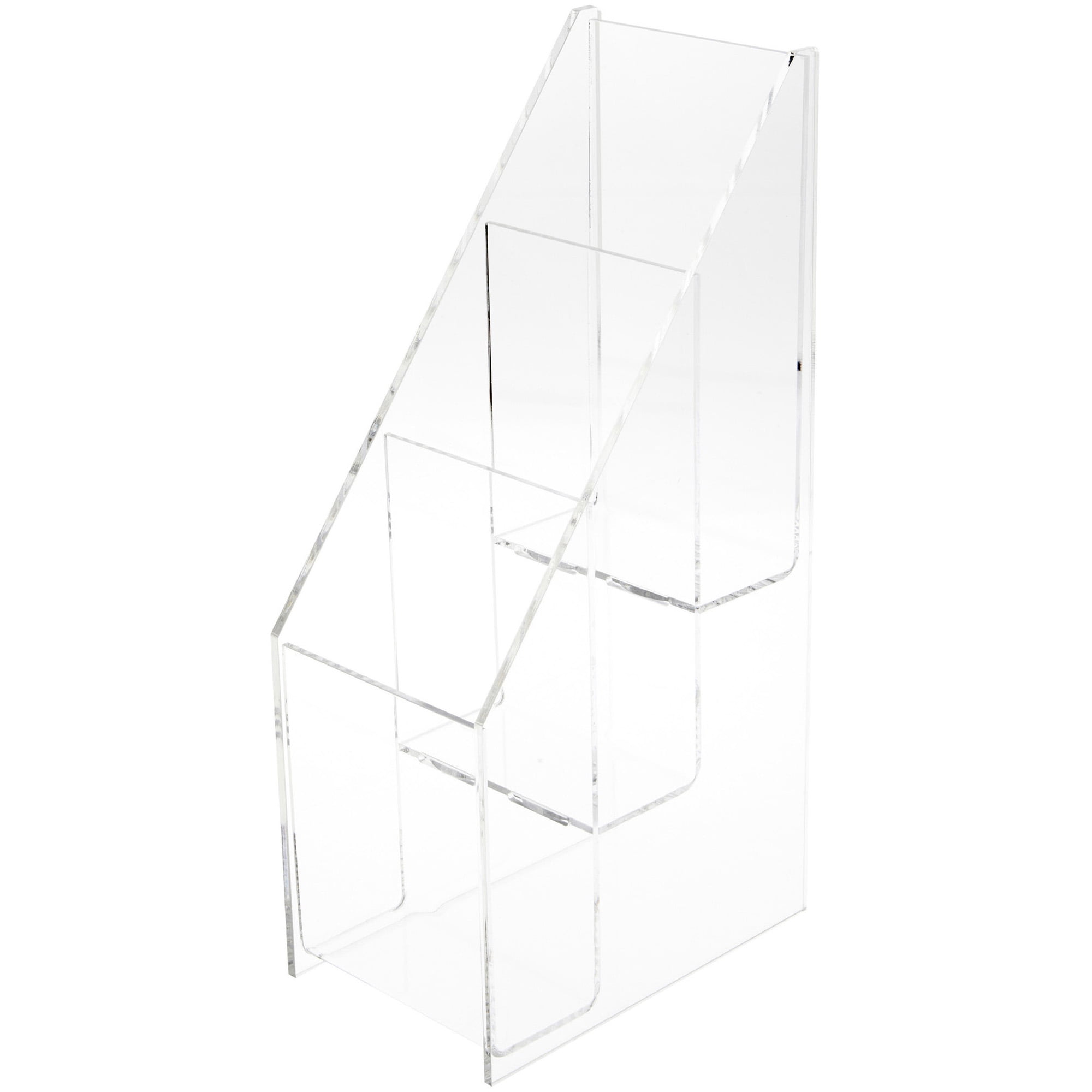 Vertical Brochure Rack Plymor Clear Acrylic Vertical 3-Level Tri-Fold Brochure Literature Rack ...