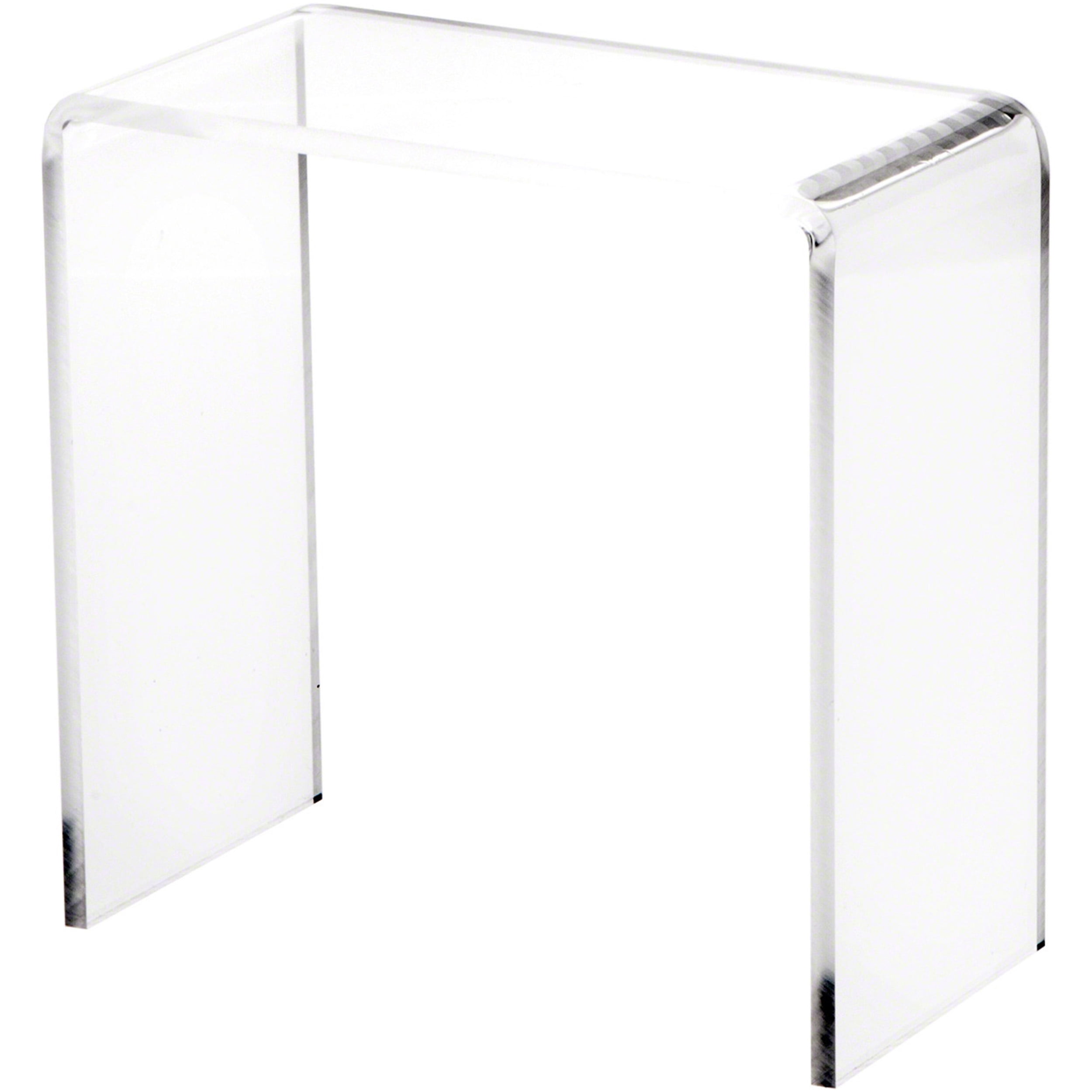 Clear Acrylic Rectangular Tabletop Display Riser, 7" H x 7" W x 3.5" D