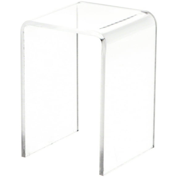 Plymor Clear Acrylic Vertical Square Display Riser, 3" H x 2" W x 2" D (3/32" thick) (2 Pack)
