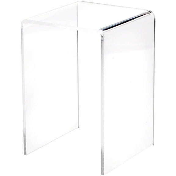 Plymor Clear Acrylic Vertical Square Display Riser, 7.5" H x 5" W x 5" D (3/16" thick) (6 Pack)