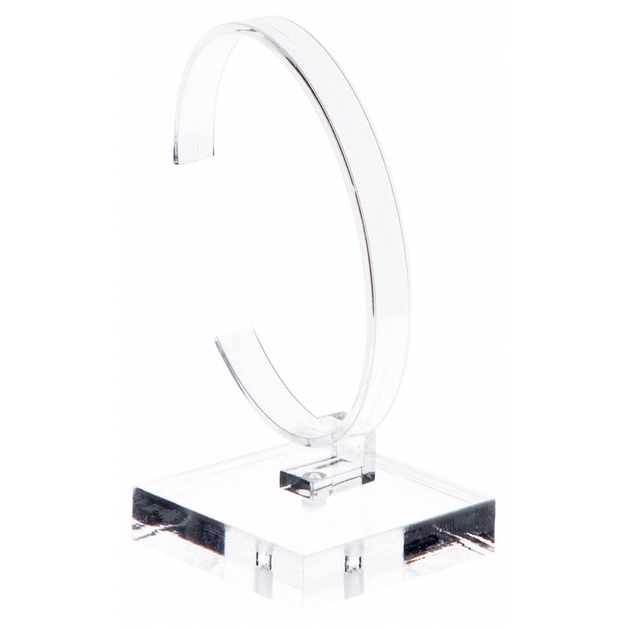 Plymor Black Faux Leather Earring Stand – Light Post Style, Displays One Pair | Modern & Compact
