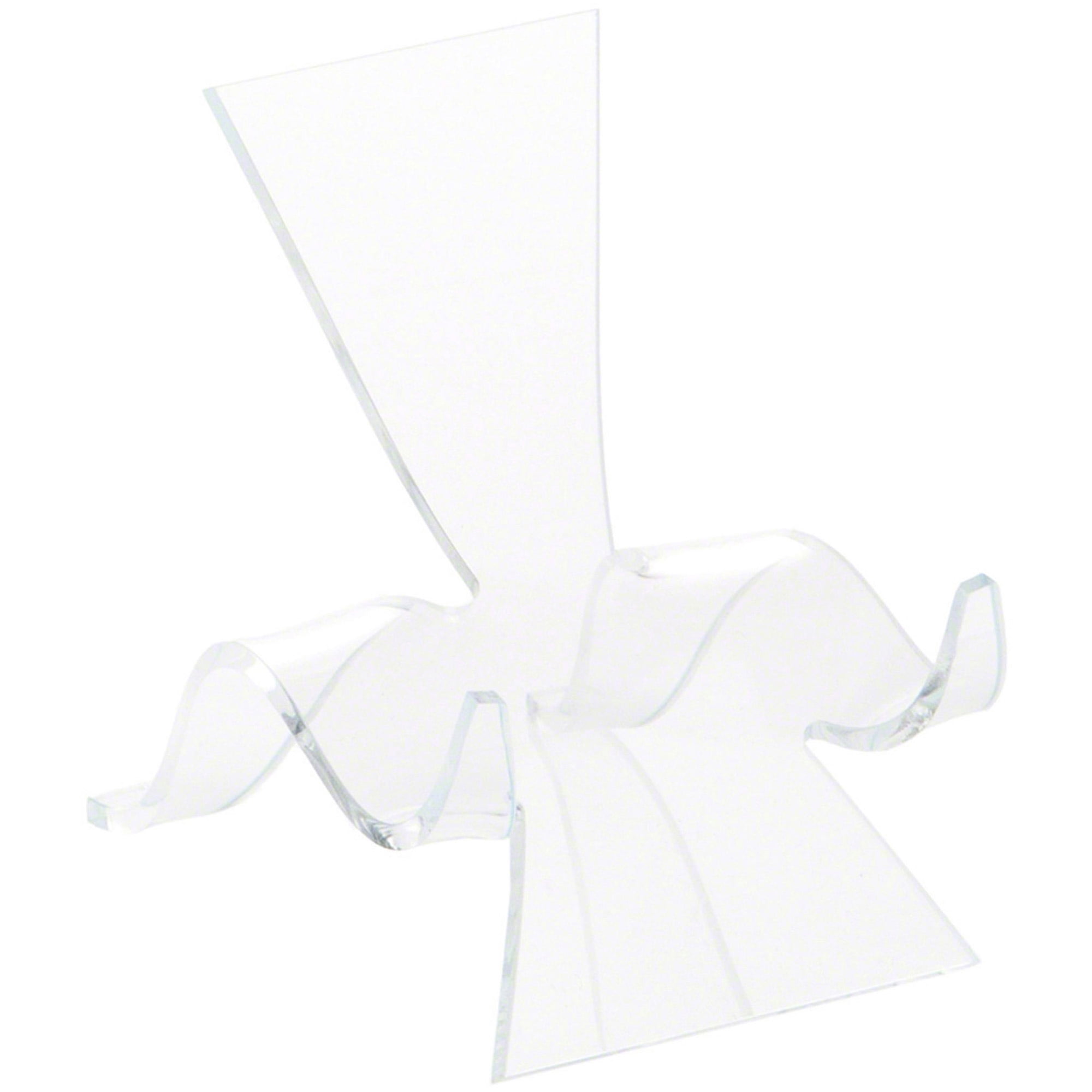 Plymor Clear Acrylic Wave Display Easel, 3.5" H x 2.75" W x 3.5" D (6 Pack)
