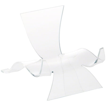 Plymor Clear Acrylic Wave Display Easel, 5.125" H x 4.625" W x 6" D (2 Pack)