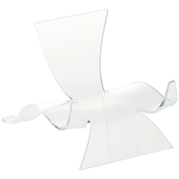 Plymor Clear Acrylic Wave Display Easel, 5.125" H x 4.625" W x 6" D (24 Pack)