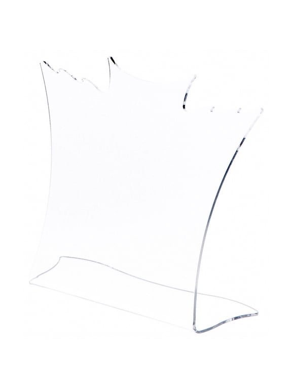 Clear Acrylic Winged Necklace Display Stand, 8.5" W x 3" D x 7.25" H