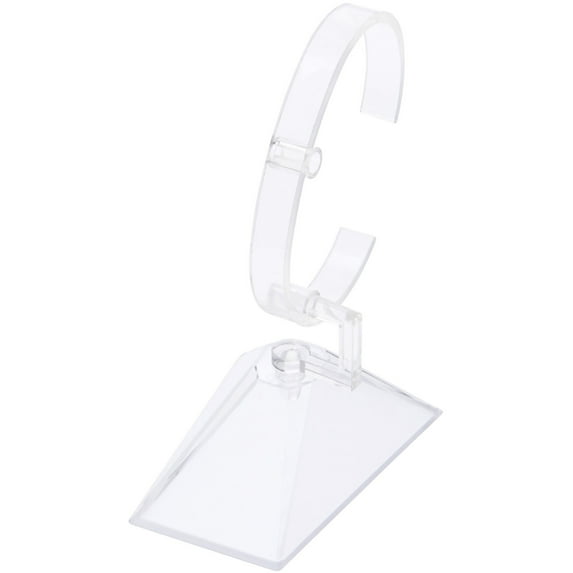 Plymor Clear Plastic Vertical or Horizontal Watch Display Stand (Pack of 12)