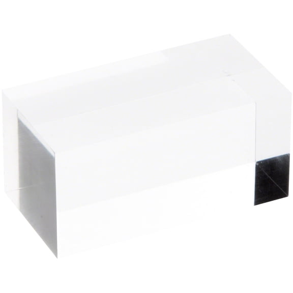 Plymor Clear Polished Acrylic Rectangular Display Block, 1.5" H x 1.5" W x 3" D (6 Pack)