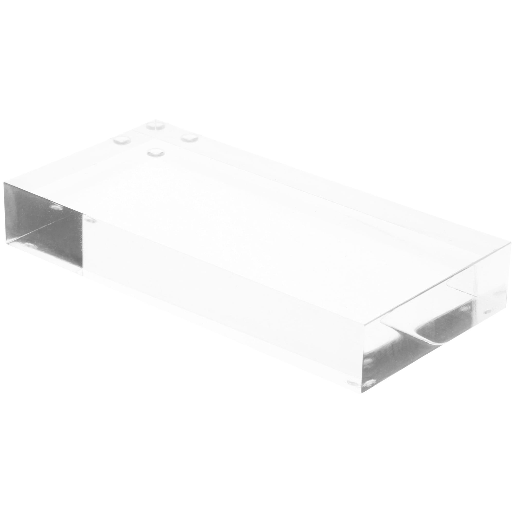 Plymor Clear Polished Acrylic Rectangular Display Block, 1" H x 3" W x ...