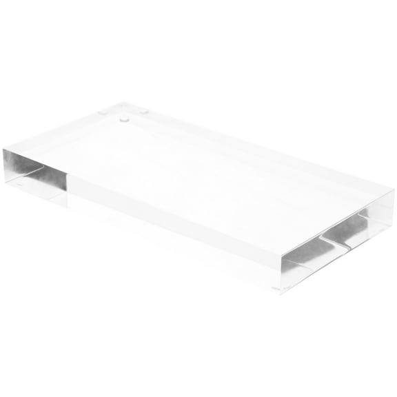 Plymor Clear Polished Acrylic Rectangular Display Block, 1" H x 4" W x 8" D