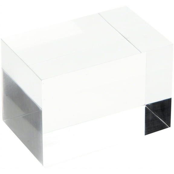 Plymor Clear Polished Acrylic Rectangular Display Block, 2" H x 2" W x 3" D