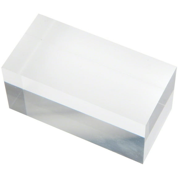 Plymor Clear Polished Acrylic Rectangular Display Block, 2" H x 2" W x 4" D