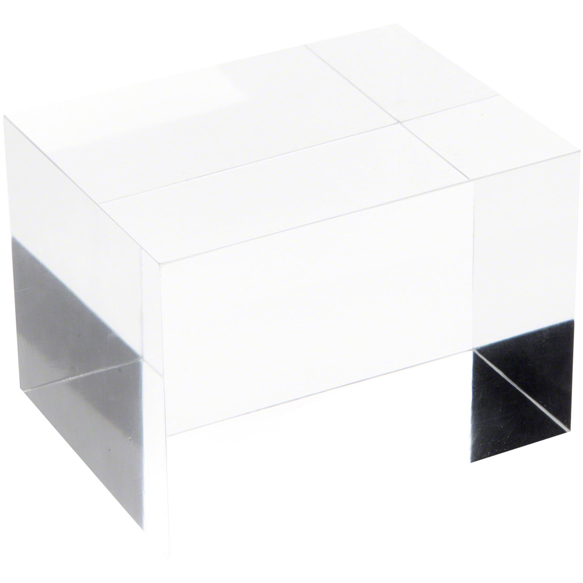 Plymor Clear Polished Acrylic Rectangular Display Block, 3" H x 3" W x ...