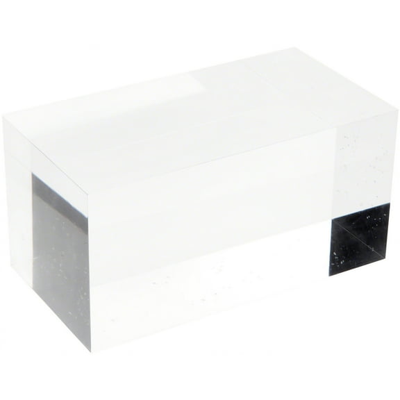Plymor Clear Polished Acrylic Rectangular Display Block, 3" H x 3" W x 6" D