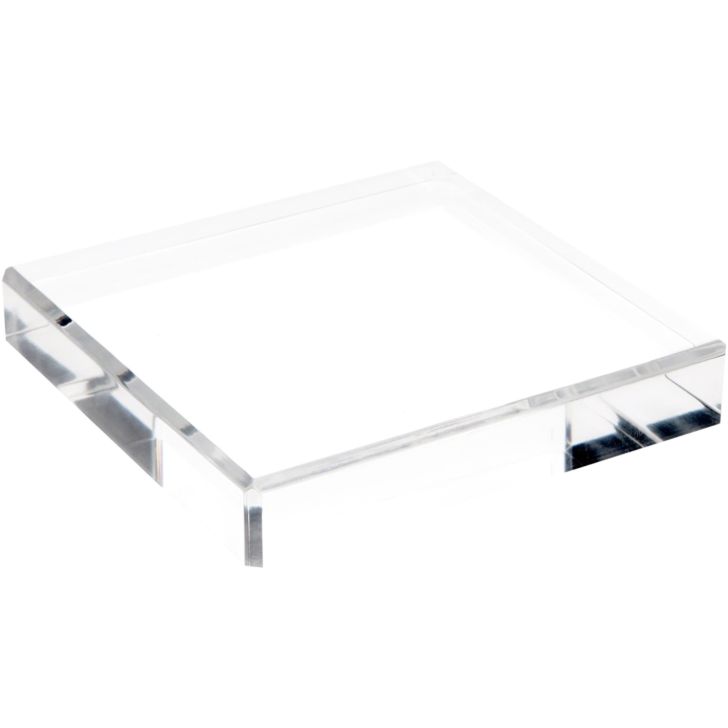 Plymor Clear Polished Acrylic Square Beveled Display Base 6 W X 6 D X 1 H