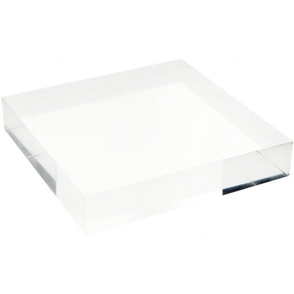 Plymor Clear Polished Acrylic Square Display Block, 1.5" H x 8" W x 8" D
