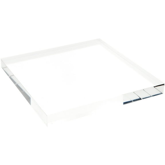 Plymor Clear Polished Acrylic Square Display Block, 1" H x 10" W x 10" D
