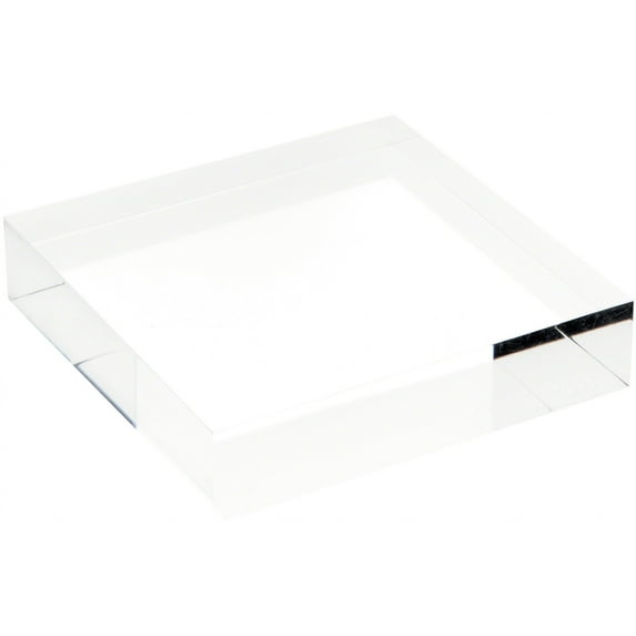 Plymor Clear Polished Acrylic Square Display Block, 1" H x 4" W x 4" D (3 Pack)
