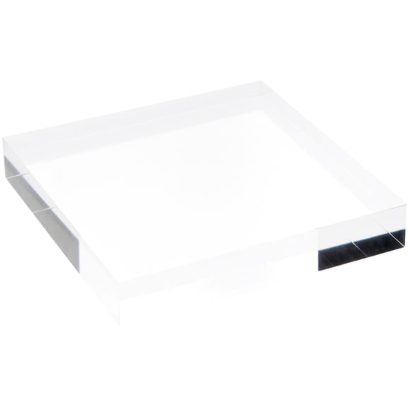 Plymor Clear Polished Acrylic Square Display Block, 1" H x 6" W x 6" D